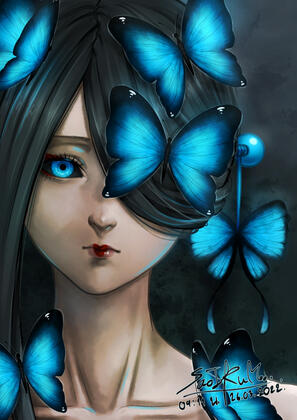 Bust up + Simple background